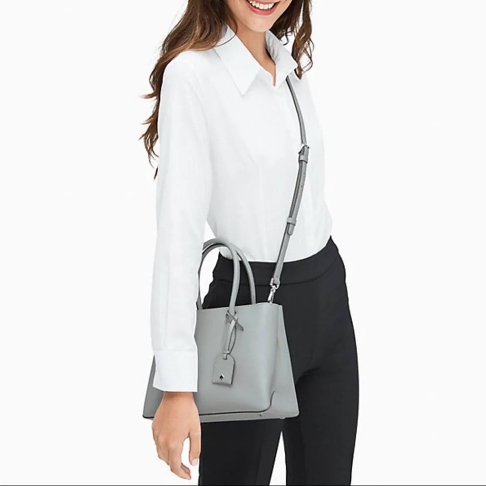 Kate Spade Eva Small Zip Top Satchel - Grey - Picture 4 of 11